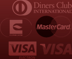 Dinners Club, Eurocard, Master Card, Visa, Visa Electron
